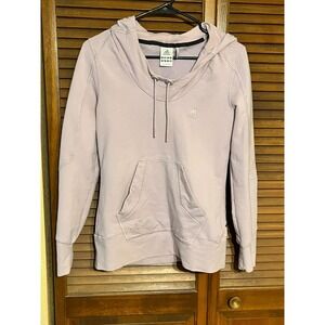 Adidas Womens Hoodie Sweatshirt Purple Pullover Kangaroo Pocket Size L